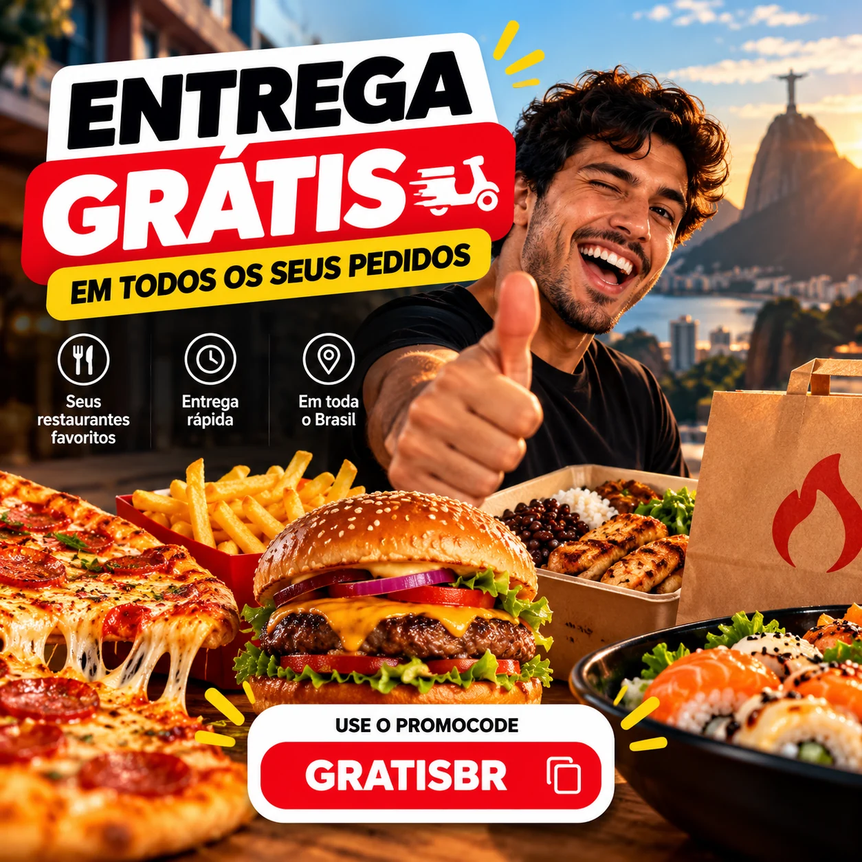 Campanha Brasa com comida brasileira e cupom GRATISBR